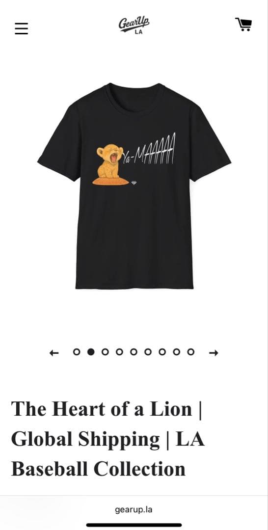 貴重!! 激レア!!山本由伸 小ライオン Tシャツ 2XLサイズ BLACK
