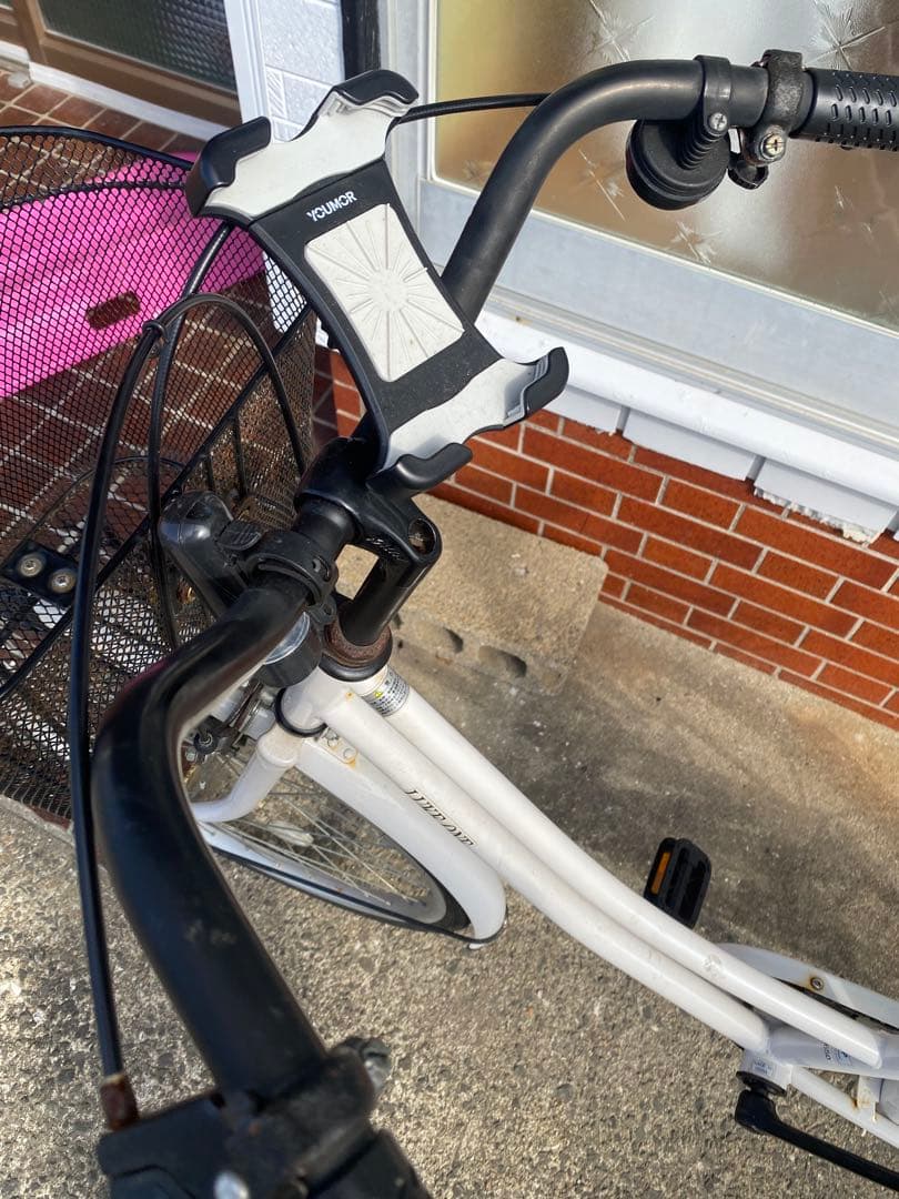 ホワイト シティサイクル メッシュバスケット付き