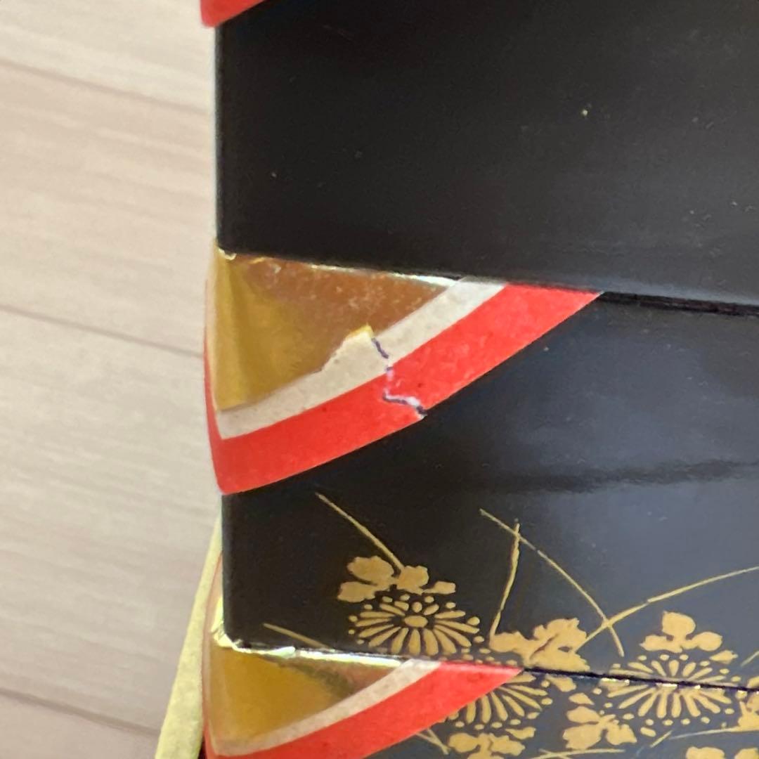 雛人形　桃の節句　御道具三点セット　菊鶴蒔絵