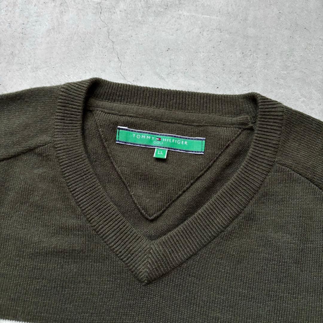 【美品】  GOLF Ｖネックニットセーター ワッペン
