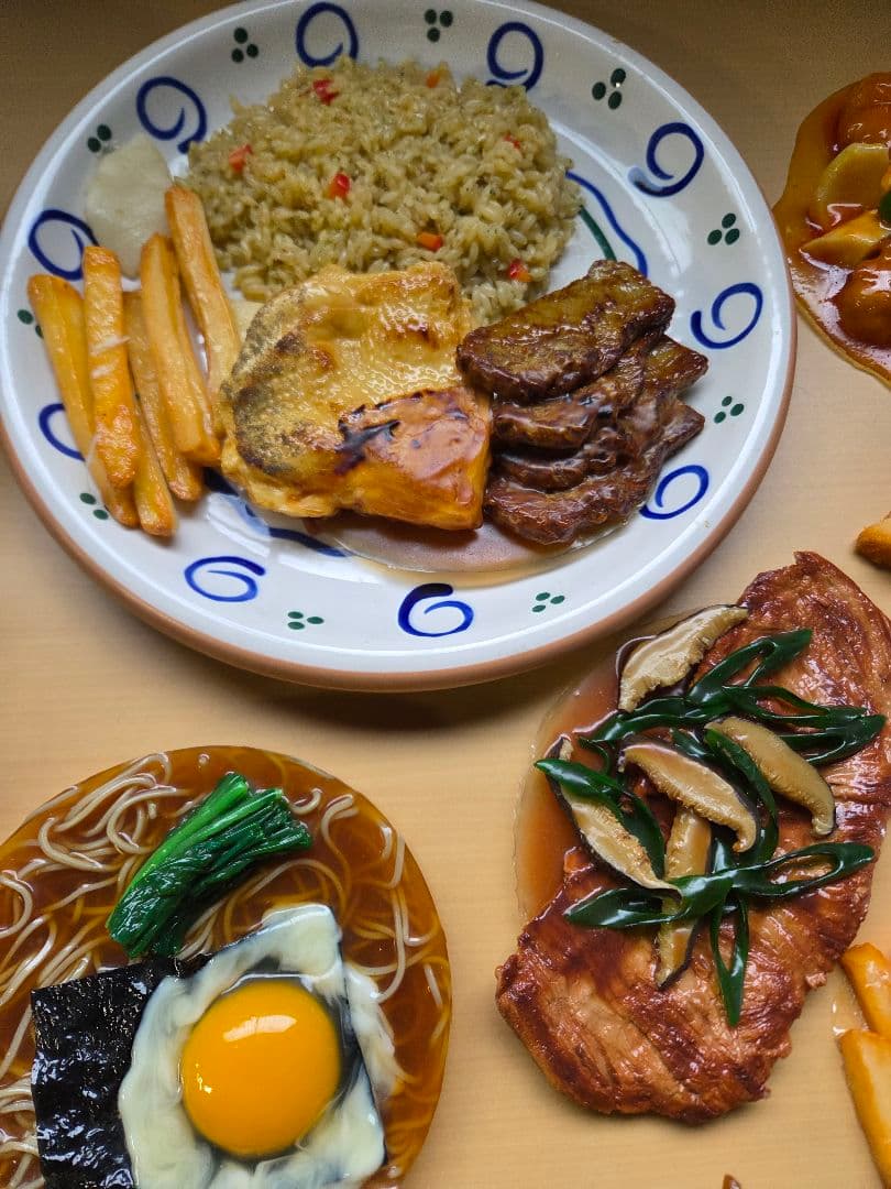 食品サンプル 天ぷら ハンバーグ ステーキ エビフライ 天丼