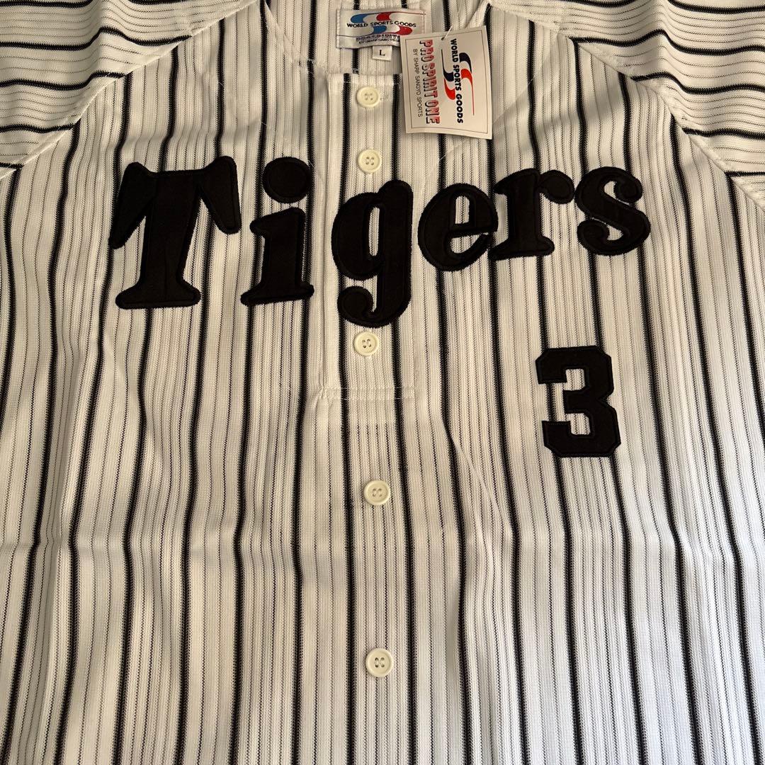 阪神Tigers ユニフォームシャツ L サイズ　ストライプ 背番号3八木選手