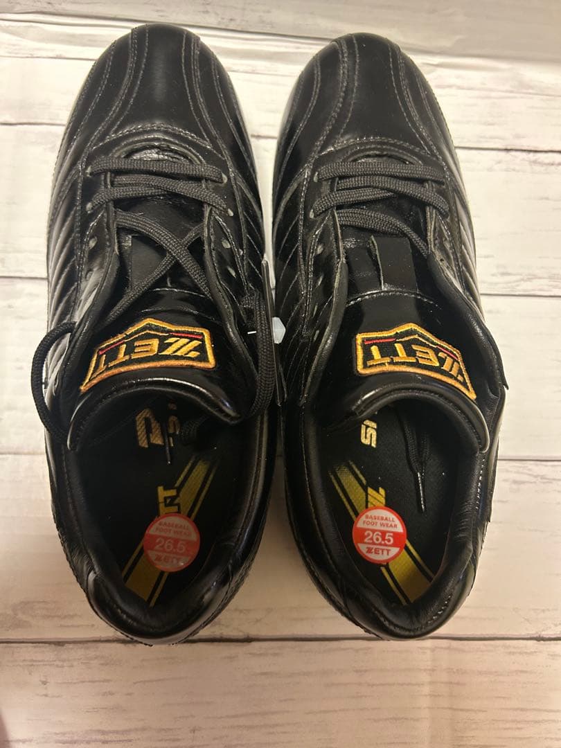 【新品・未使用】野球　スパイク　黒　26.5㎝　ゼット　プロステイタス　金具