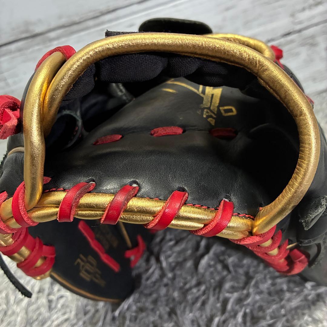 【美品】Rawlings HYPER TECH 一般軟式 投手 右 黒×赤×金