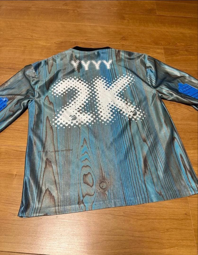 美品 ハニ着用 NIKE off-white ゲームシャツ サッカー y2k