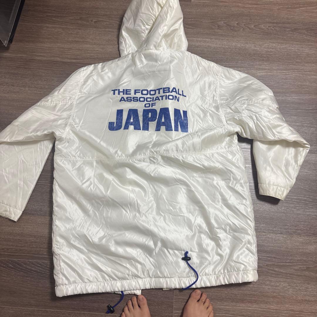 90s asics 日本代表 ベンチコート 中綿 白 フリーサイズ サッカー