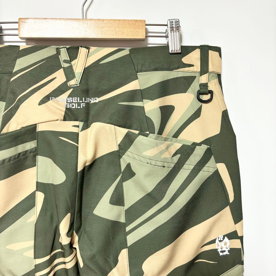 新品 ラッセルノ ゴルフ コンバット ポケット ロングパンツ カーキカモ XL6