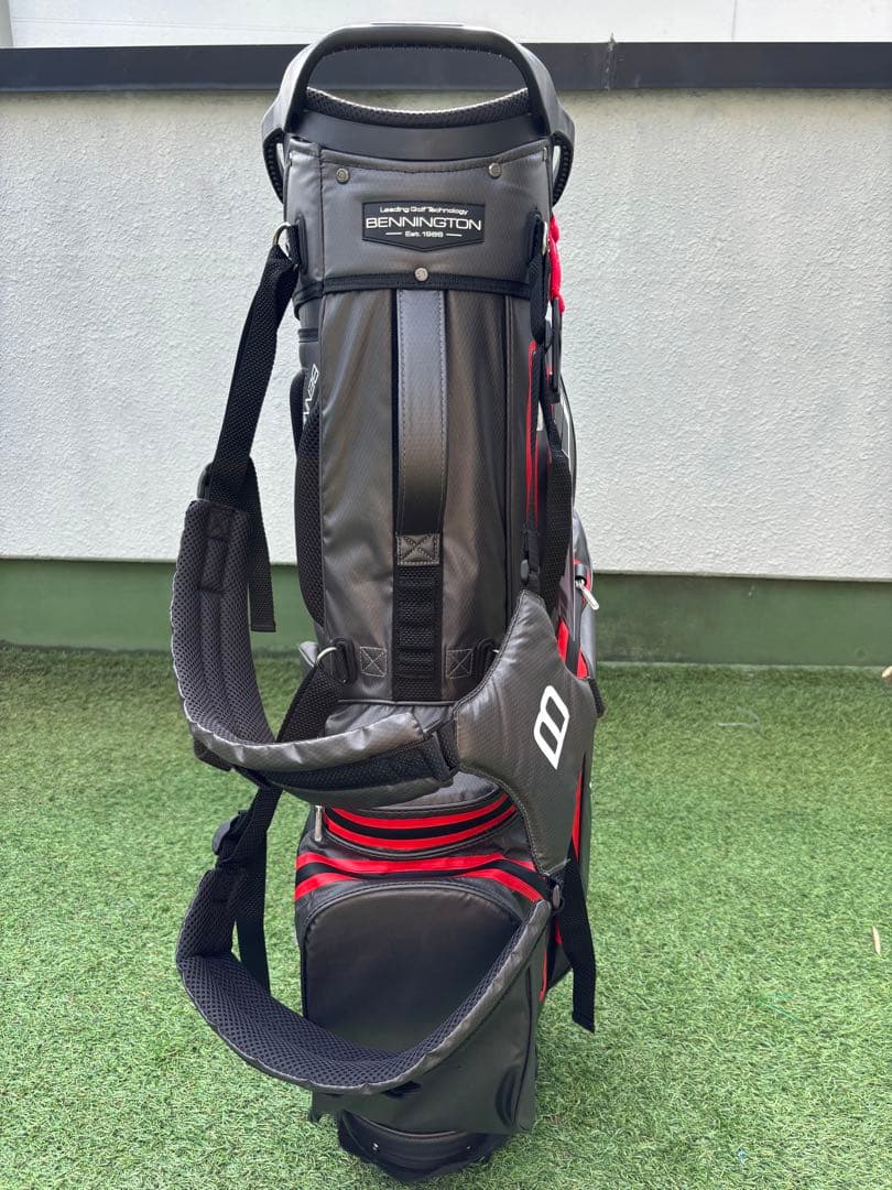 ベニントン　スタンドキャディバッグ　新品　ゴルフバッグ　レッド　グレー