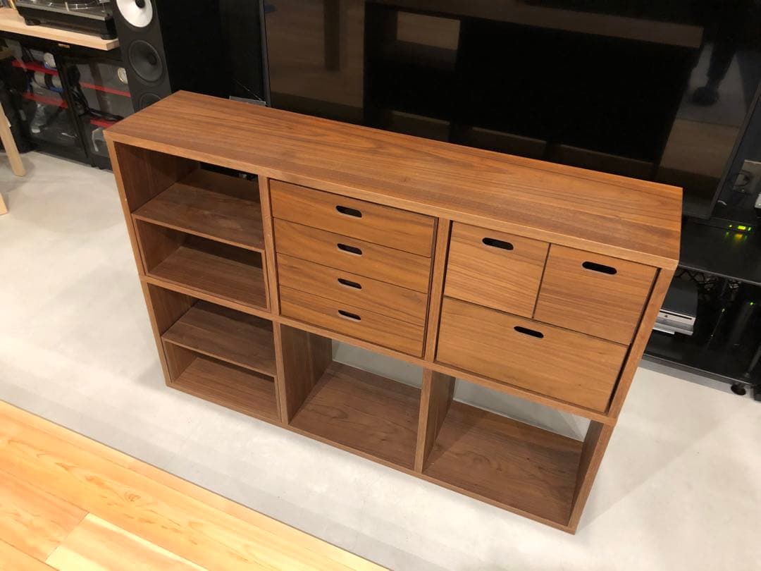 無印 スタッキングシェルフセット 3段×2列 ウォールナット材 引出し 棚 収納