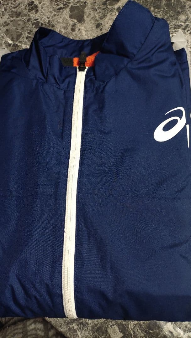 ◆美品◆お値下げasics ウィンドブレーカー上下セットL ネイビー