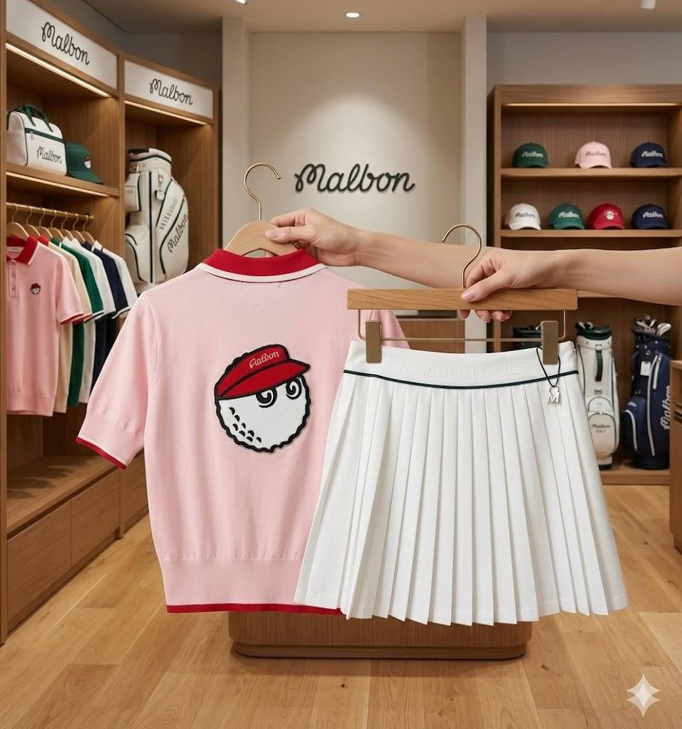 Malbon Golf レディースセットアップ 夏用 ゴルフウェア上下速乾通気性
