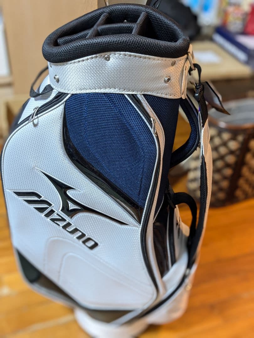 Mizuno キャディバッグ ホワイト/ネイビー(新品)