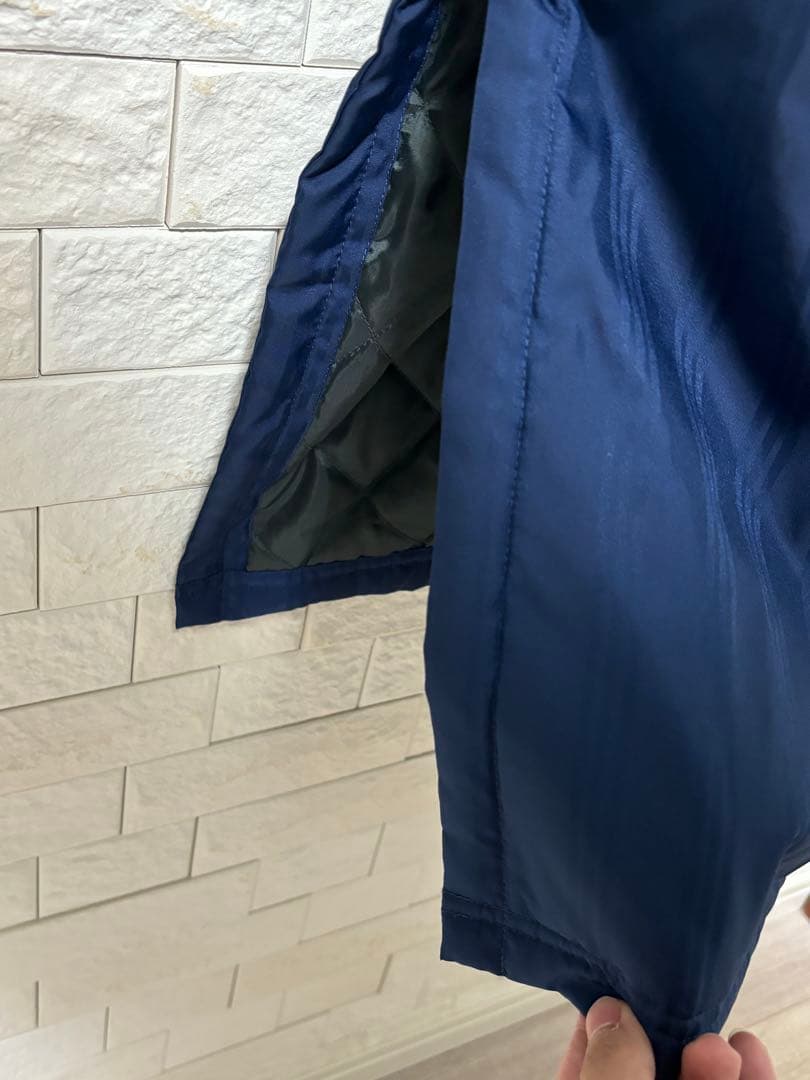 adidas アディダス 裏ボア ベンチコート ロング ネイビー L