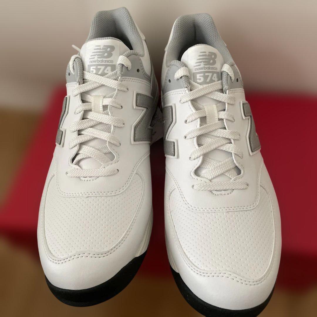 New Balance 574 ホワイトゴルフシューズ　スパイクレス　#2064