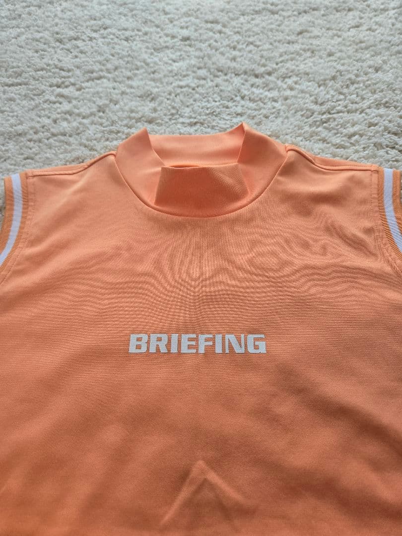 【L 】BRIEFING オレンジ ノースリーブハイネック
