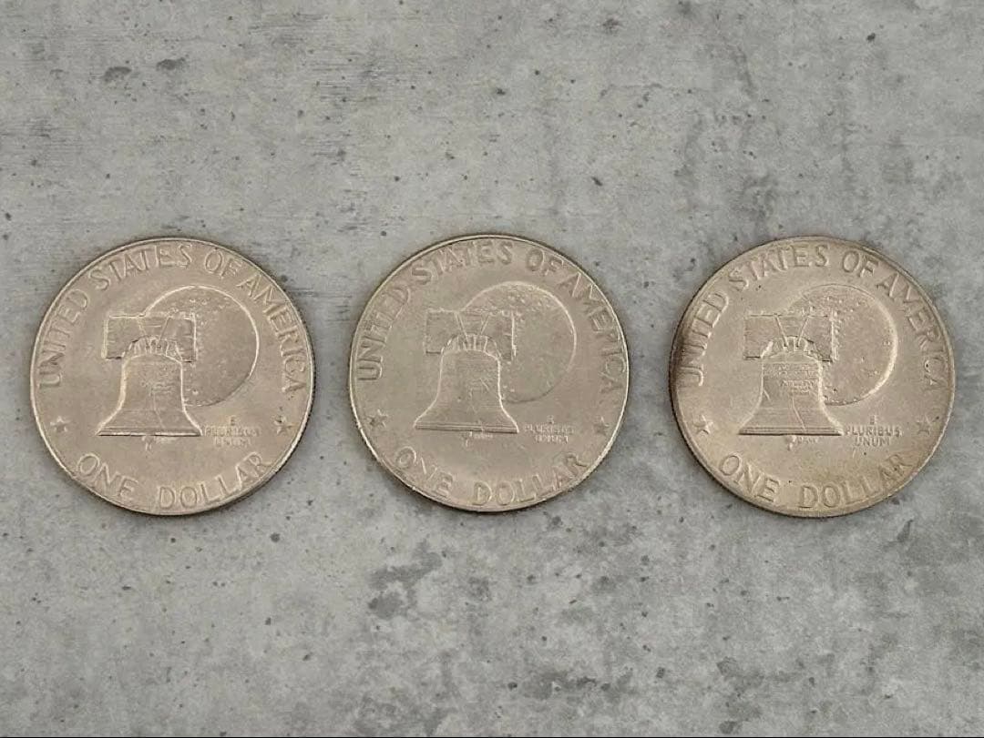 1776-1976 アイゼンハワー1ドル銀貨3枚