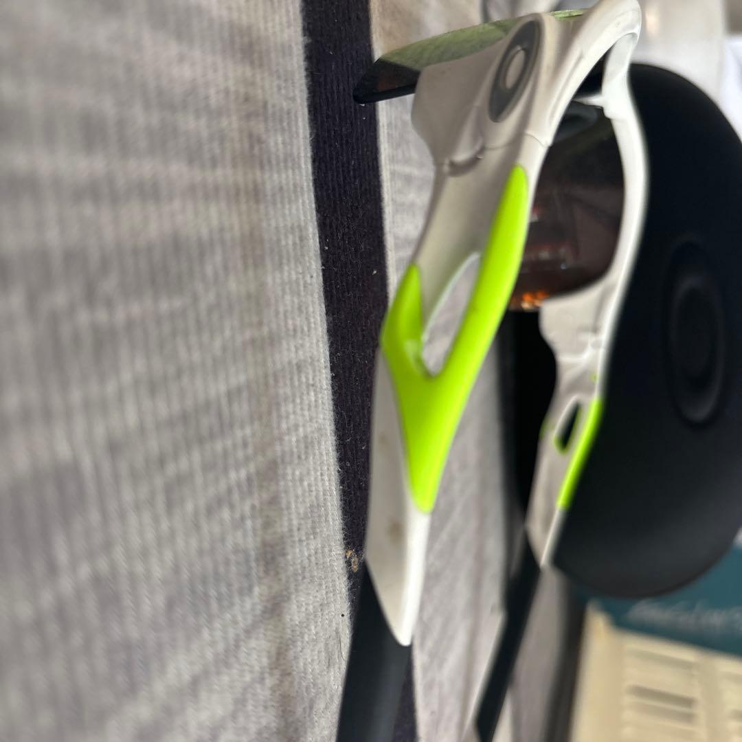 Oakley スポーツサングラス ホワイト/グリーン