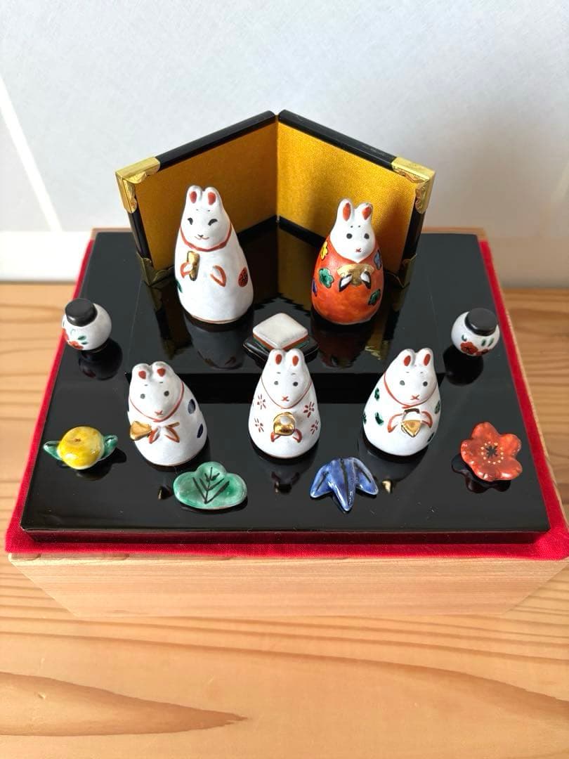 お雛様　うさぎ雛　陶磁器