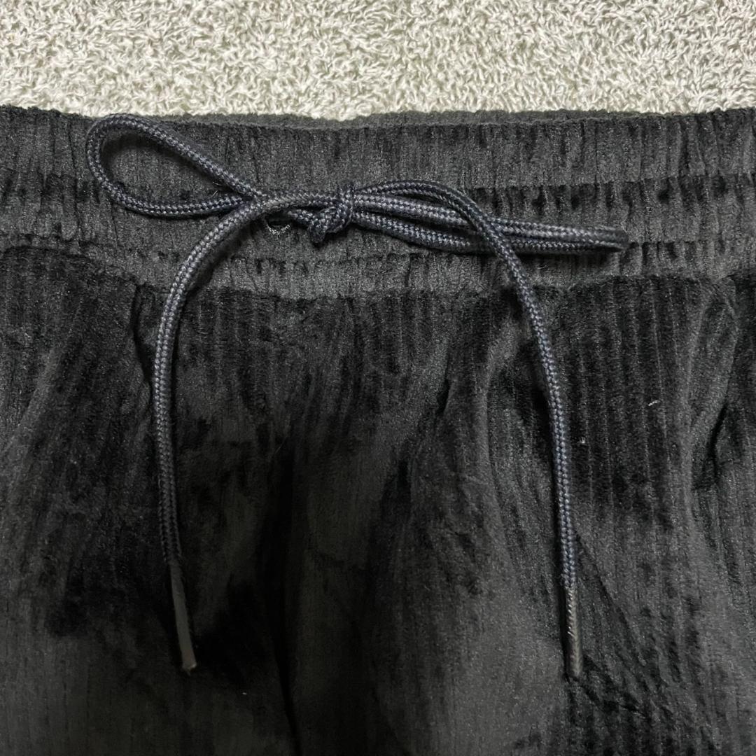 Y2K アディダス ベロアトラックパンツ トレフォイル刺繍ロゴスリーライン