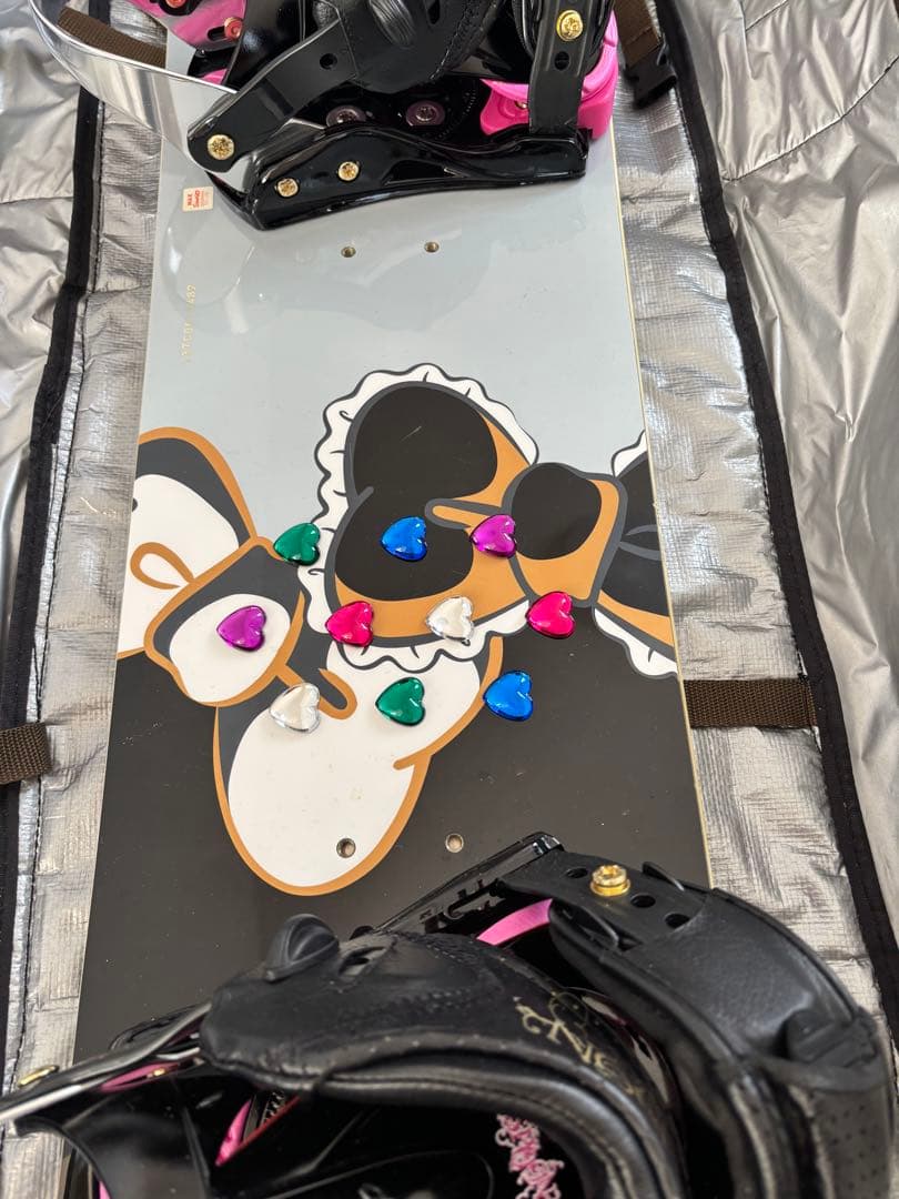 Hello Kitty スノーボード バインディング付き