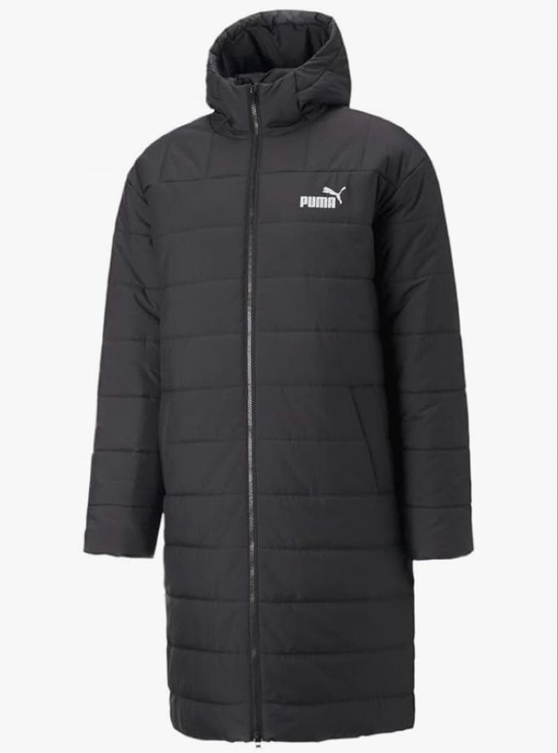 新品タグ付！PUMAプーマベンチコート メンズM 黒 ロング丈 軽量 未使用