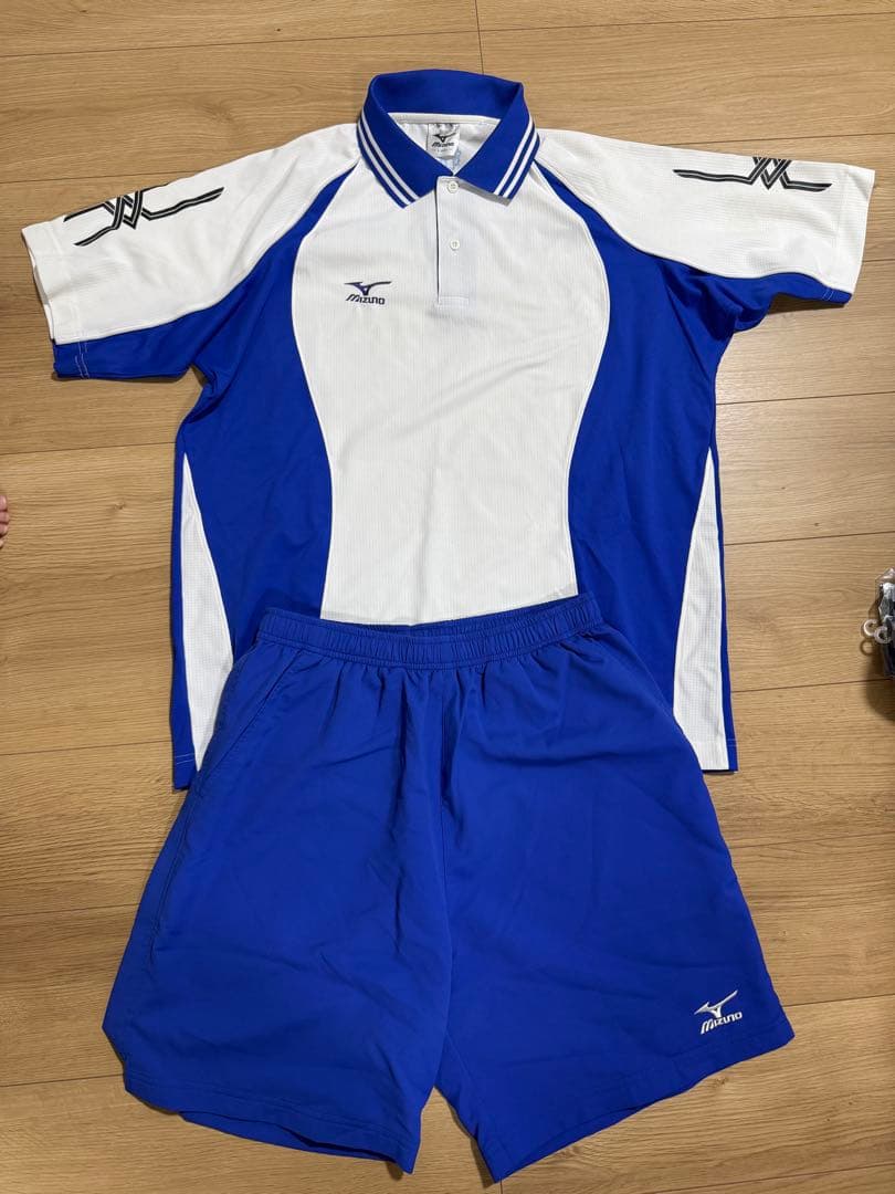 日本体育大学　Mizuno テニスウェアセット 青白 2006→2007年当時