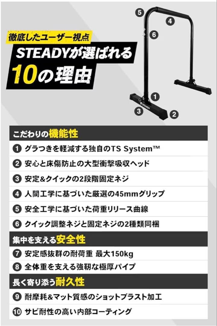 STEADY ディップススタンド 未使用品 筋トレ 自宅トレーニング 送料無料