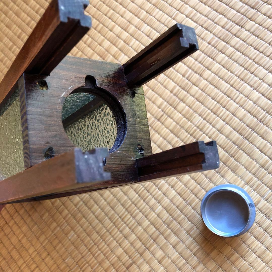木製テクスチャーガラスフロアスタンド・行灯・あんどん・レトロ・アンティーク・