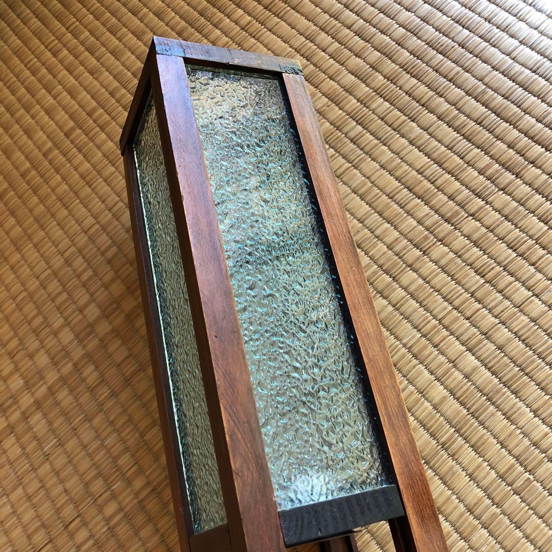 木製テクスチャーガラスフロアスタンド・行灯・あんどん・レトロ・アンティーク・