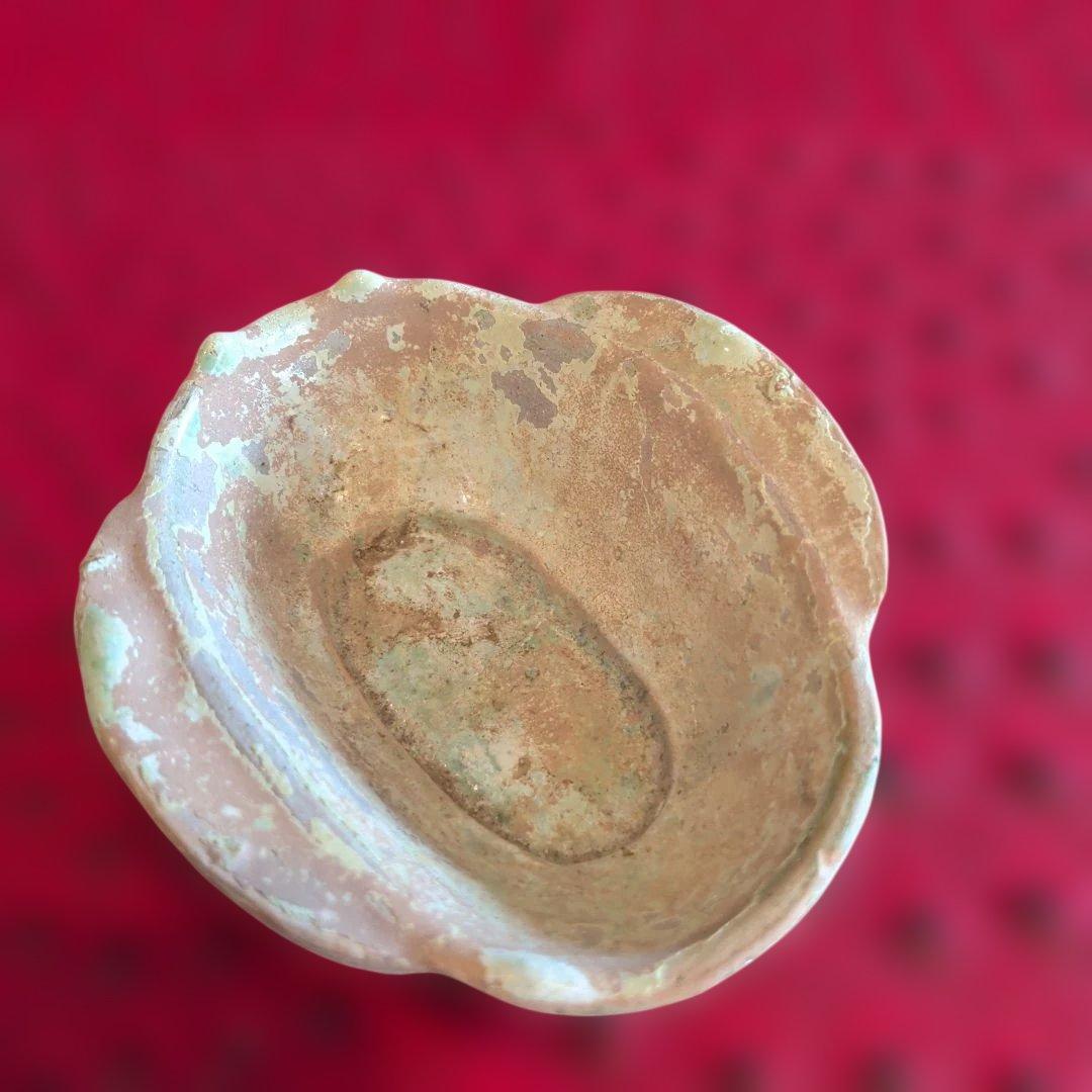 漢緑釉　耳盃