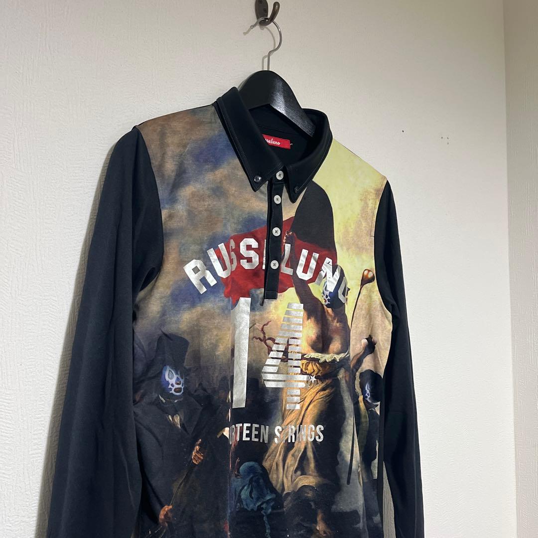 Russeluno【ラッセルノ】ロングスリーブポロシャツ アートプリント