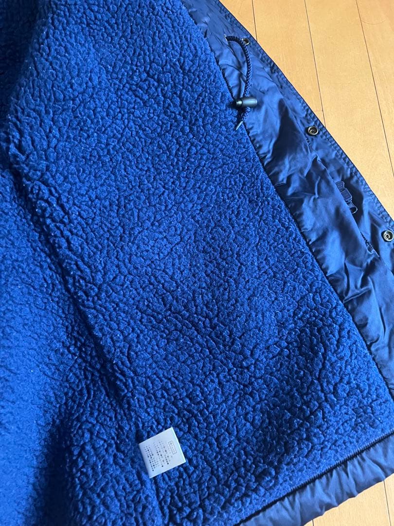 【激レア・極暖】90s NIKE ナイキ ベンチコート ボア 裏地 刺繍　紺