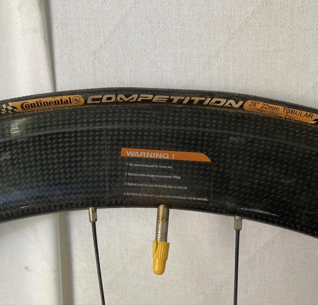 カーボンディープホイール700c 高級タイヤ、スプロケ付き 春セール