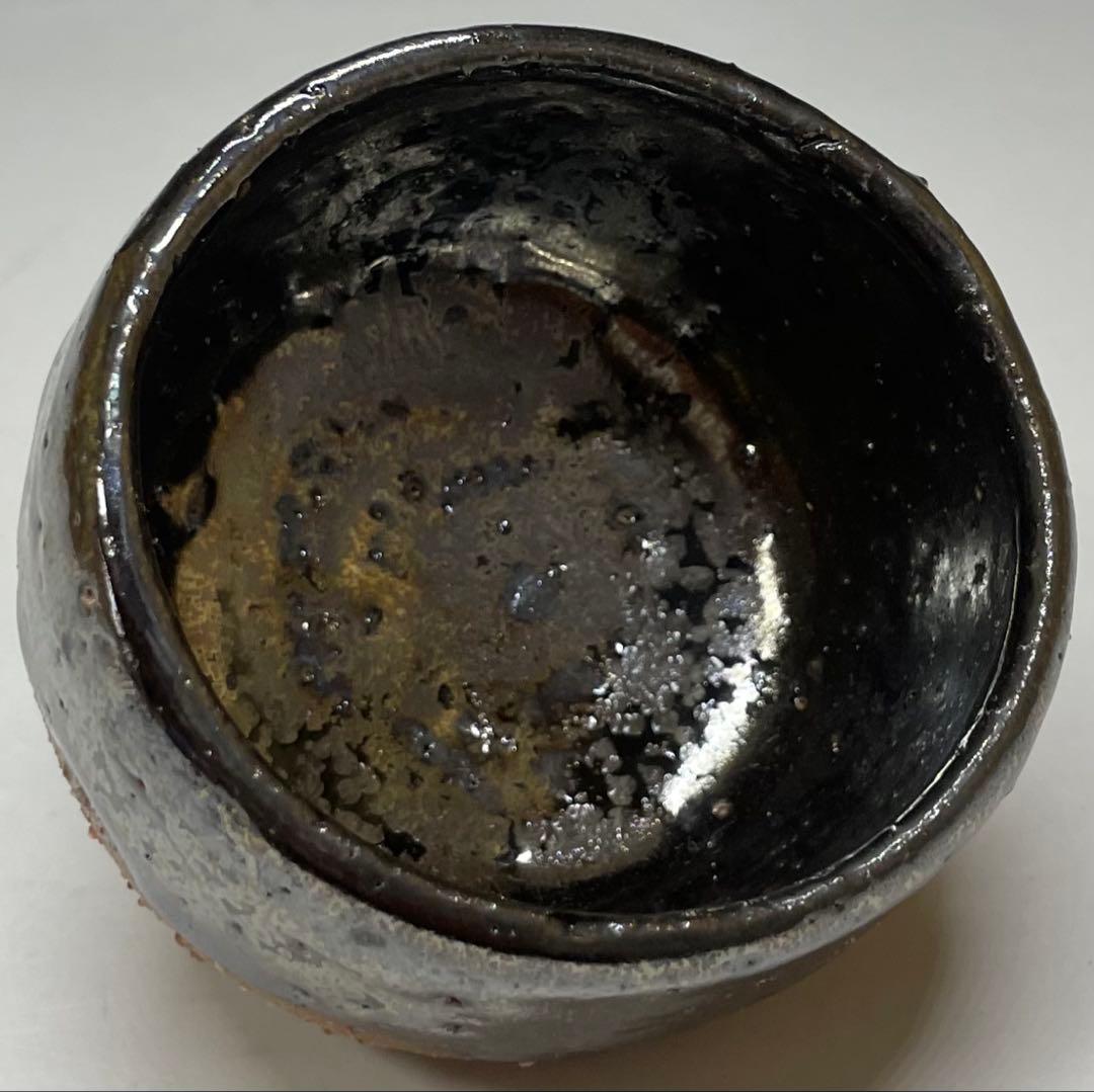 藤井茂男　黄金天目　ぐい呑　共箱　共布　栞 　h7550