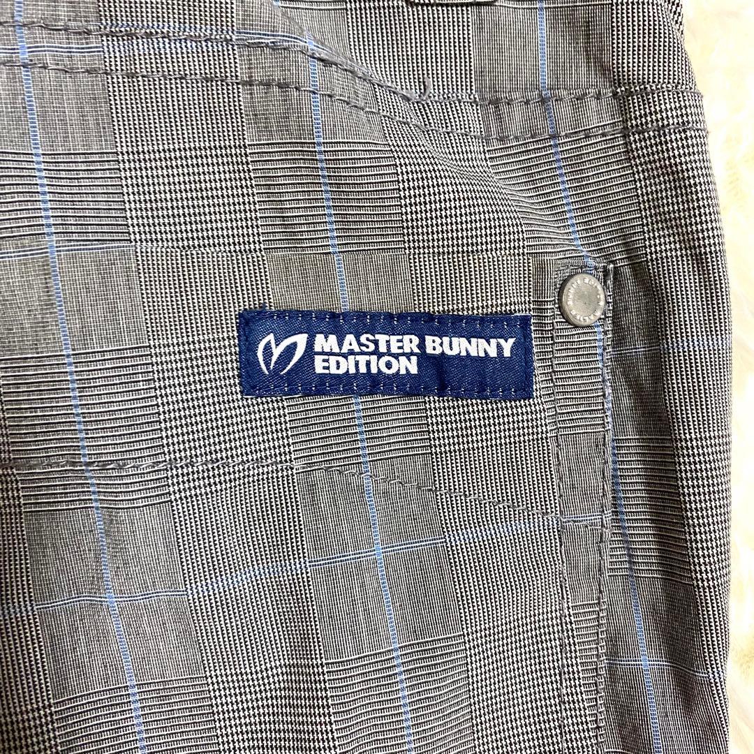 マスターバニー　パンツ　グレンチェック　刺繍ロゴ　ゴルフ　グレー　M