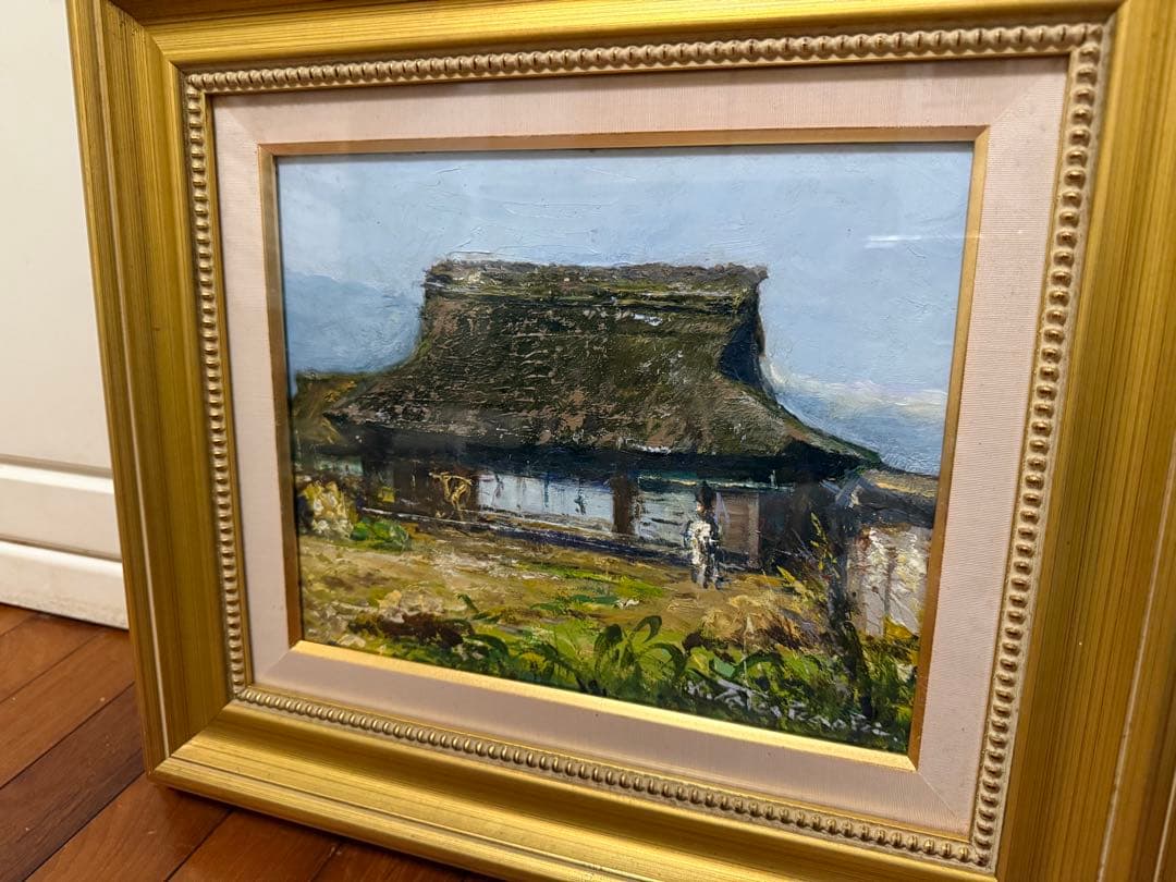 28.「山麓の農家（八ヶ岳）」髙橋一善 油絵
