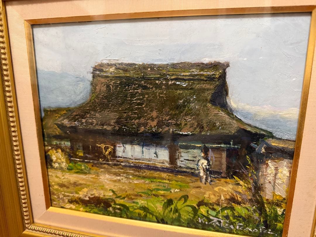 28.「山麓の農家（八ヶ岳）」髙橋一善 油絵