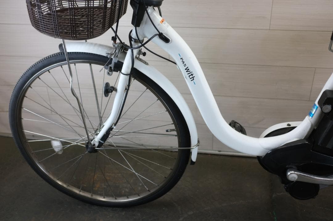電動自転車ヤマハPAS　With 26インチ　3段　12.8Ah充電器あり