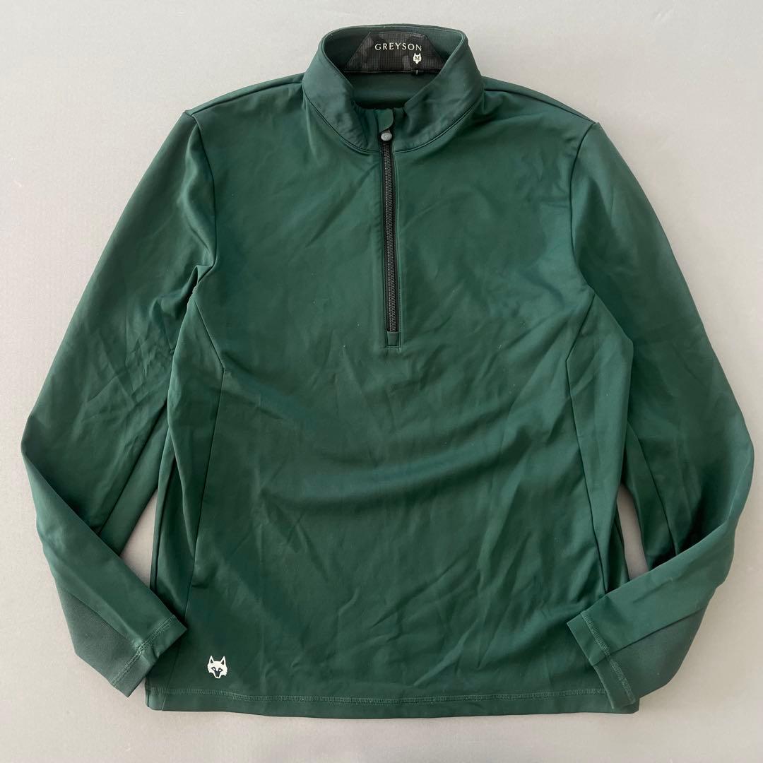 GREYSON グレイソン　ハーフジップ　長袖シャツ　緑　メンズ　グリーン　 M