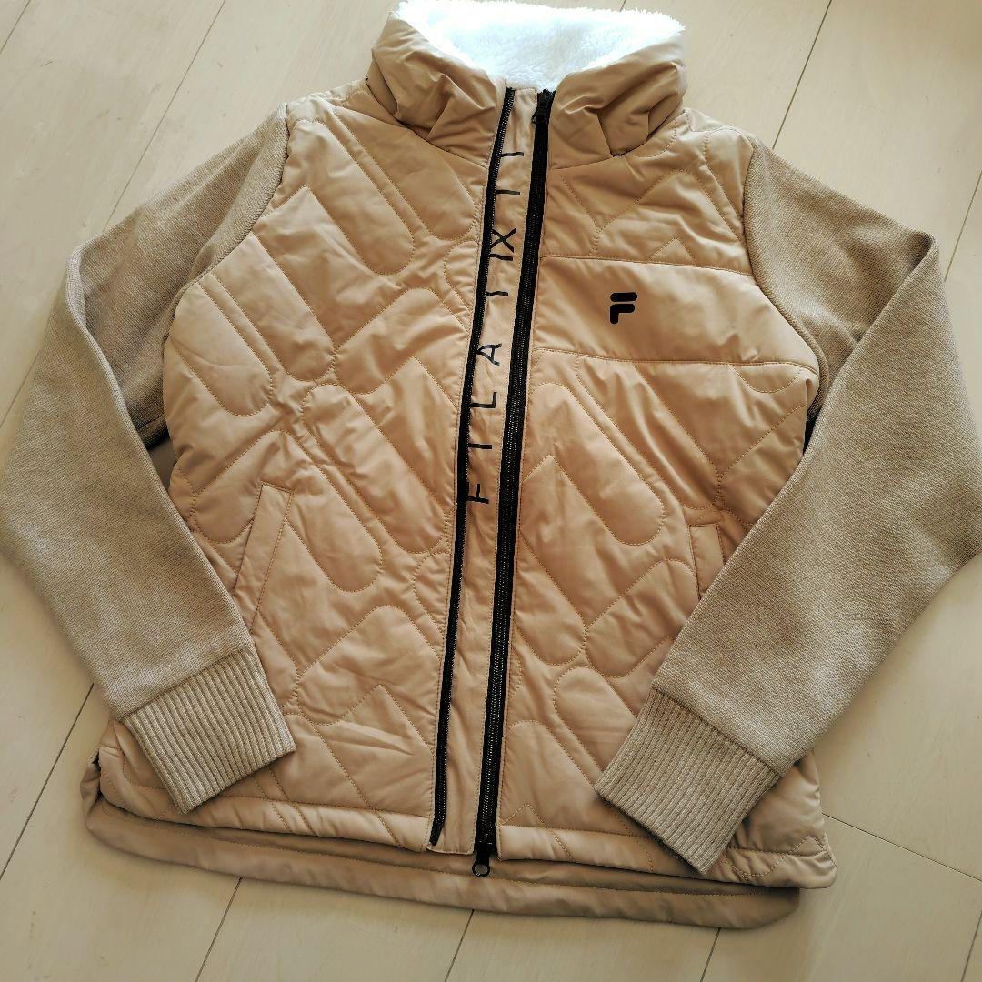【極美品】FILA IXII ゴルフジャケット中綿 蓄熱保温 Sサイズ ベージュ
