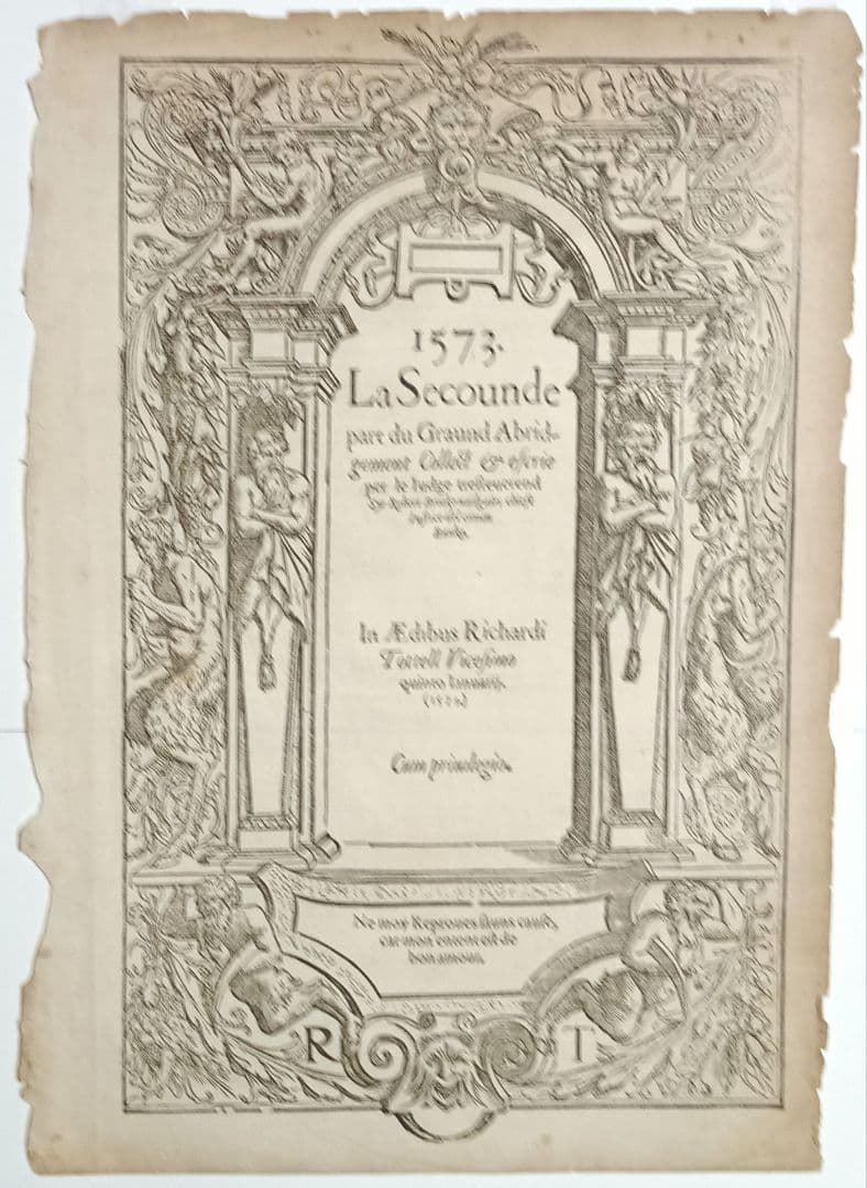 1573年　R.ブルック　「英国法の判例要約」の表題（扉絵）　稀少