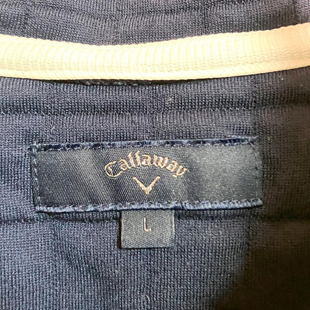 Callaway　ゴルフウェア　キルティング　ジャケット　ネイビー　ロゴ　刺繡