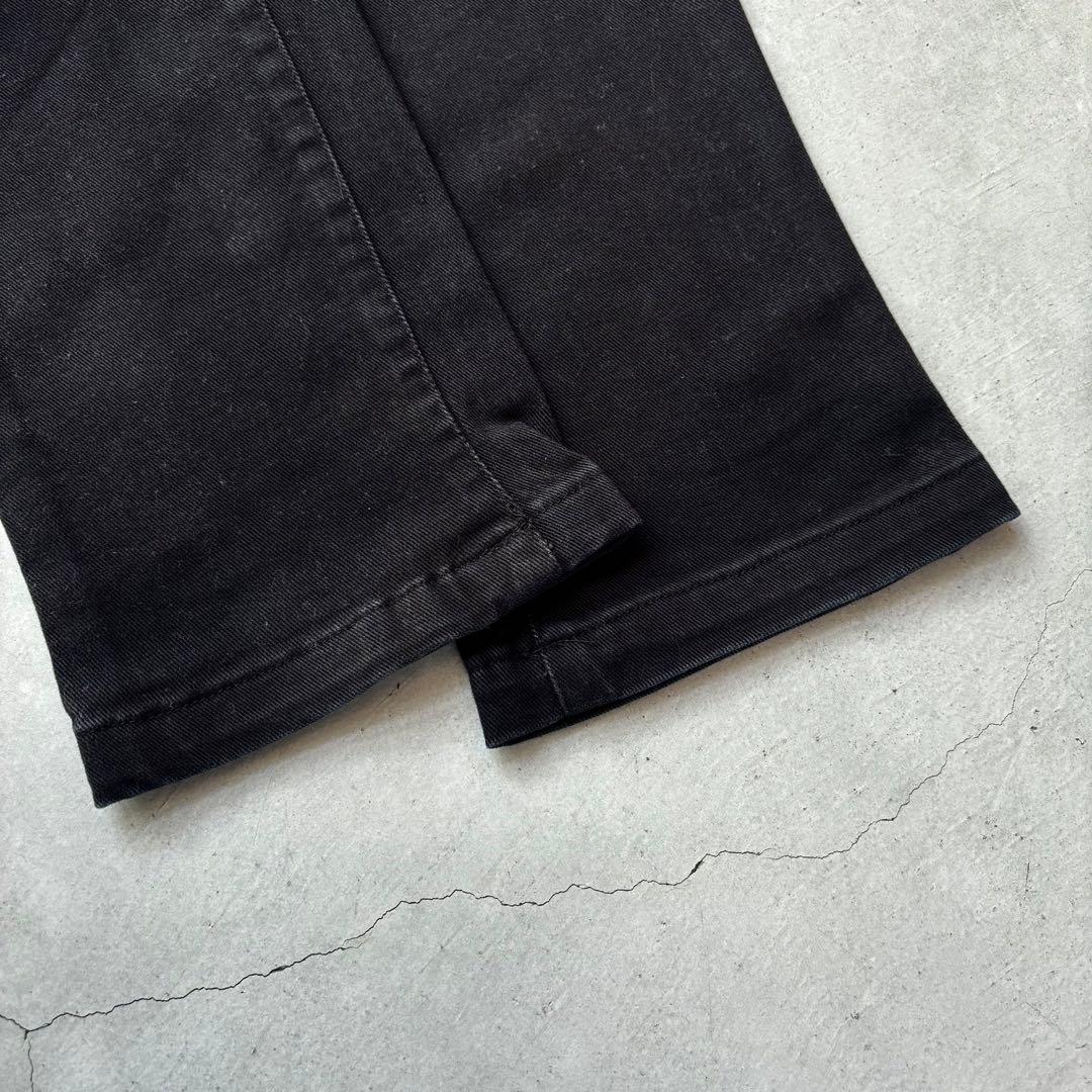 PEARLY GATES ストレッチロングパンツ ワッペン プリント 黒 M