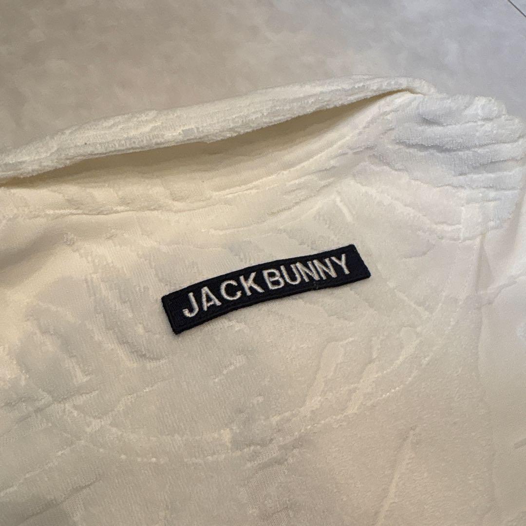 Jack Bunny!! タオル地ポロシャツ 白 総柄 サイズ5 メンズL相当