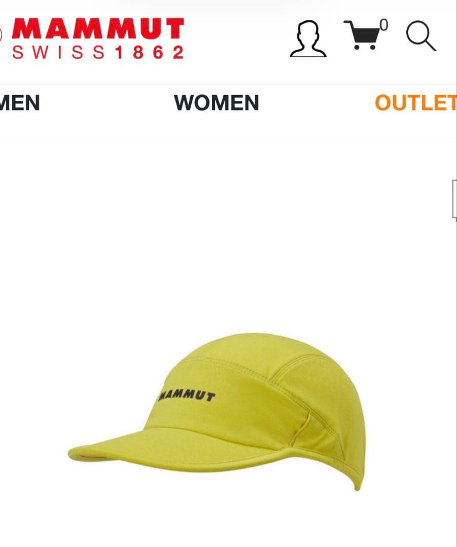 【新品】MAMMUT GO TR Cap AF イエロー