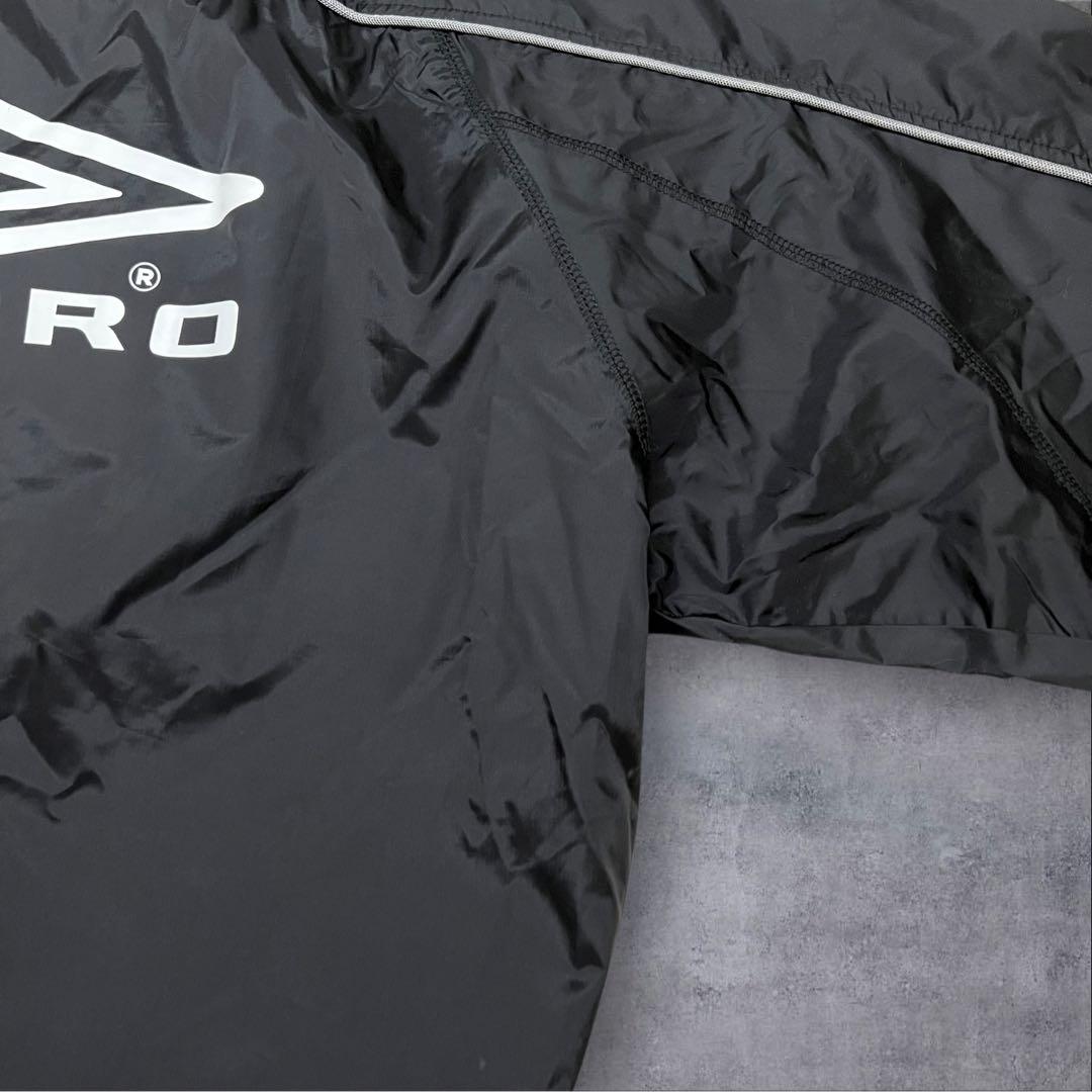 00s umbro 短丈　ドローコード　ナイロンピステ　白ステッチ　黒　L