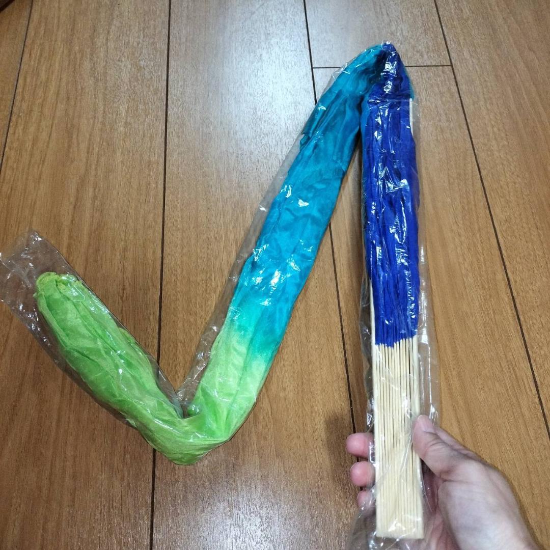 【新品】ビッグフラッターファンベール★右手のみ★青ターコイズライム