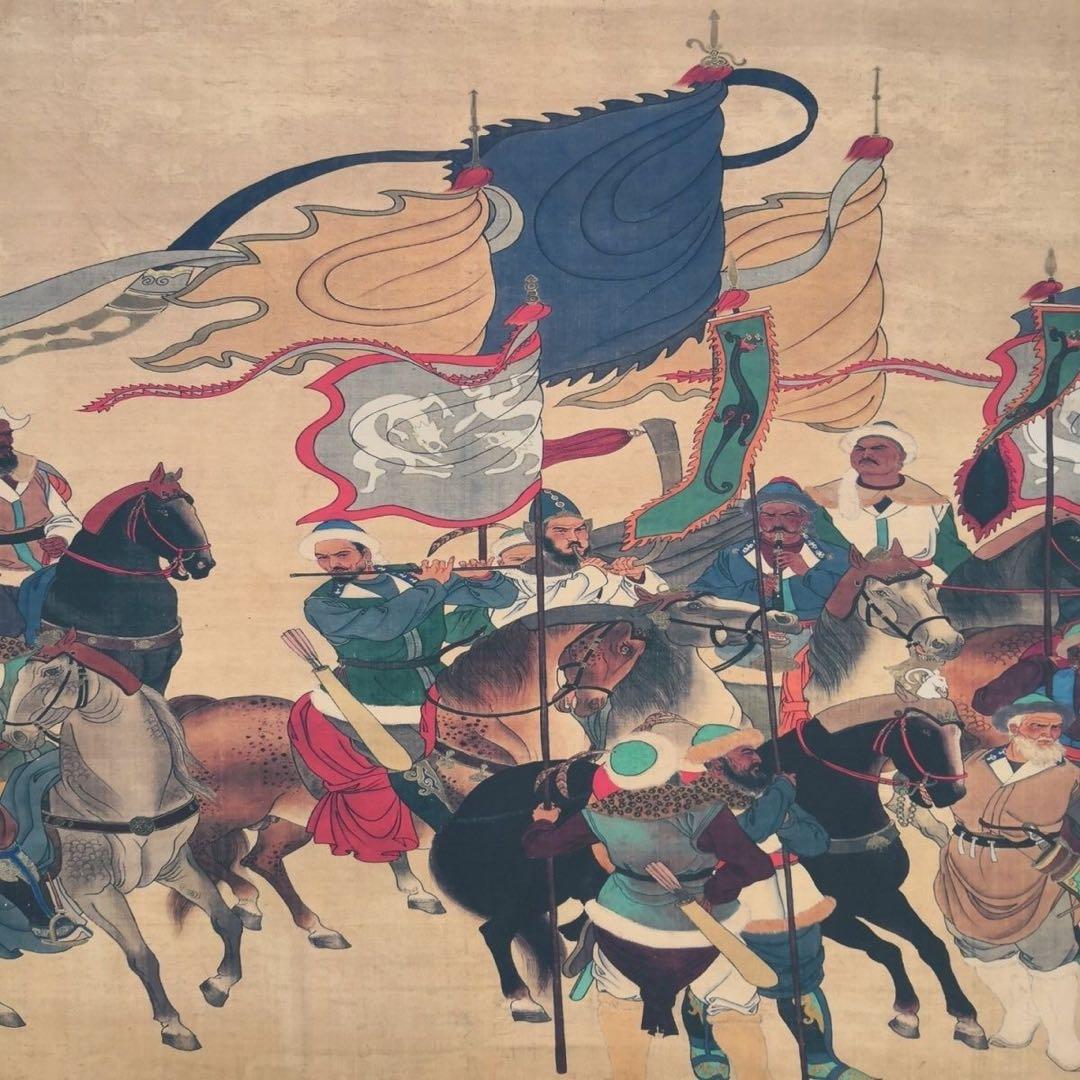 文姫帰漢図 長巻掛軸 70×340cm 中国歴史人物画