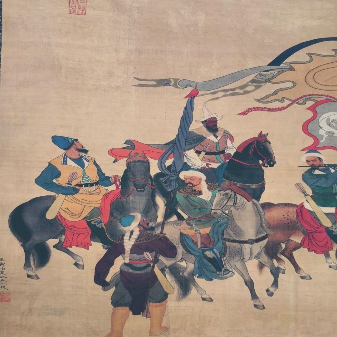 文姫帰漢図 長巻掛軸 70×340cm 中国歴史人物画
