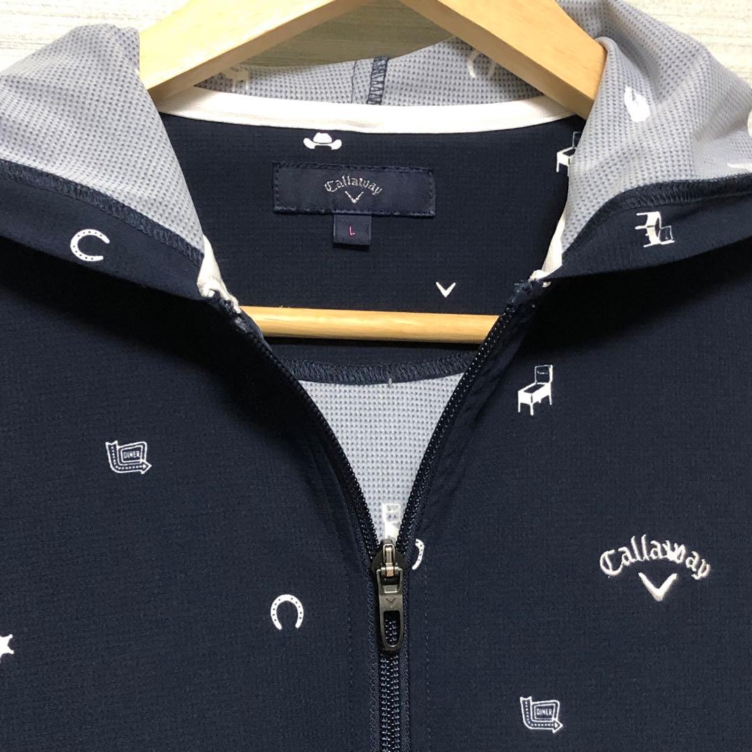 【美品】Callaway レディース ゴルフ ウィンドブレーカー L ネイビー
